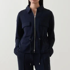 Flap Pocket Drawstring Jacket