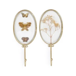Floral Butterfly Two-Piece Wall Hook Set