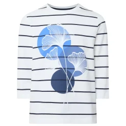 Flower Striped Long-Sleeved T-Shirt