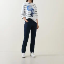 Flower Striped Long-Sleeved T-Shirt