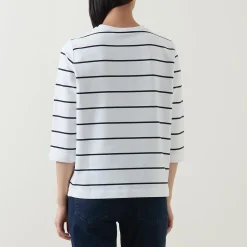 Flower Striped Long-Sleeved T-Shirt