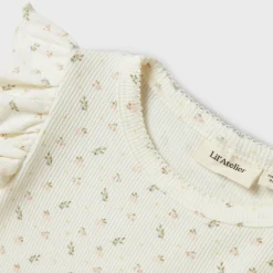 Frill-Sleeve Floral T-Shirt