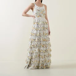 Fruma Silk Floral Tiered Dress