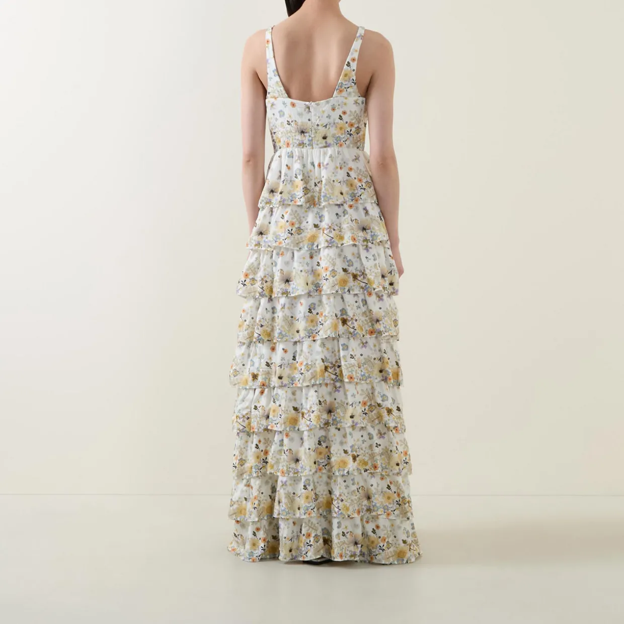 Fruma Silk Floral Tiered Dress