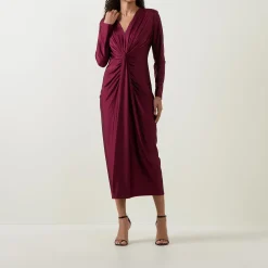 Gathered Draped Fitted Dress