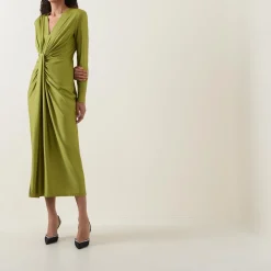 Gathered Draped Fitted Dress