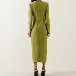Gathered Draped Fitted Dress