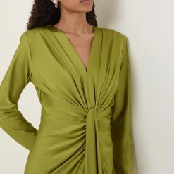 Gathered Draped Fitted Dress