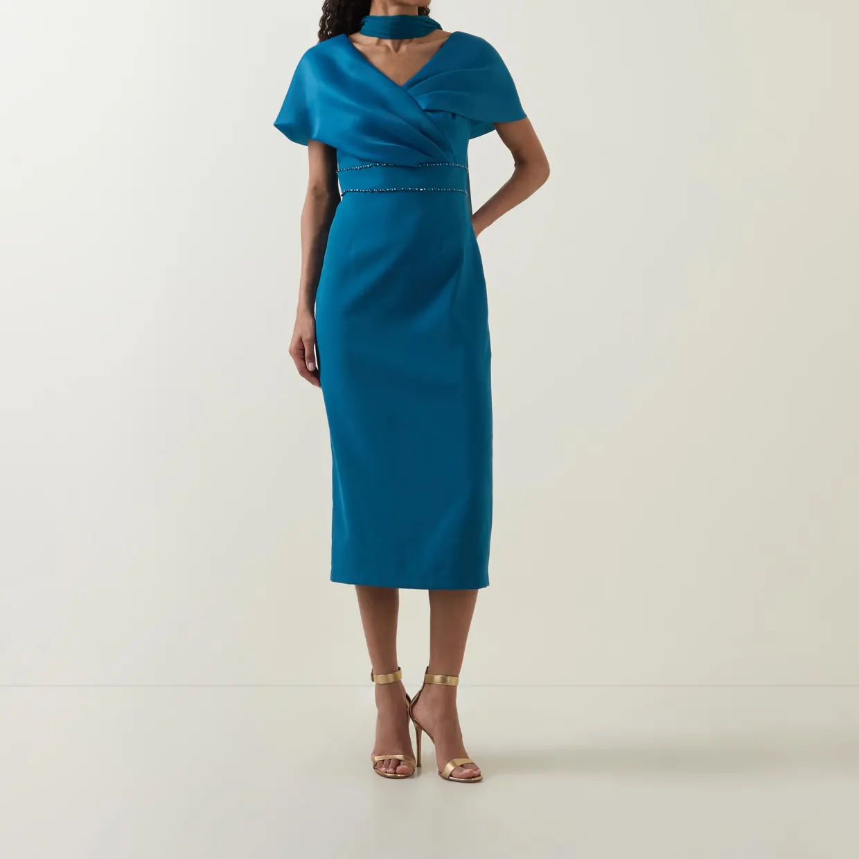 Gathered Embellished Dress