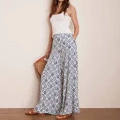 Geometric Tile Wide-Leg Trousers