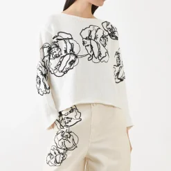 Ghiaia Flower Cropped Sweater