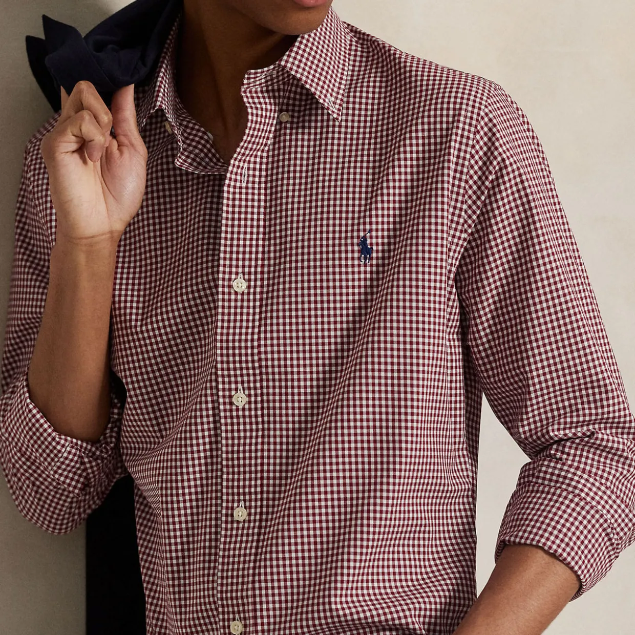 Gingham Check Stretch Shirt