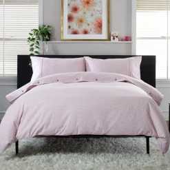 Gingham Duvet Set Rose/White