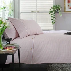 Gingham Duvet Set Rose/White