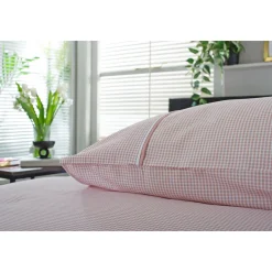 Gingham Duvet Set Rose/White