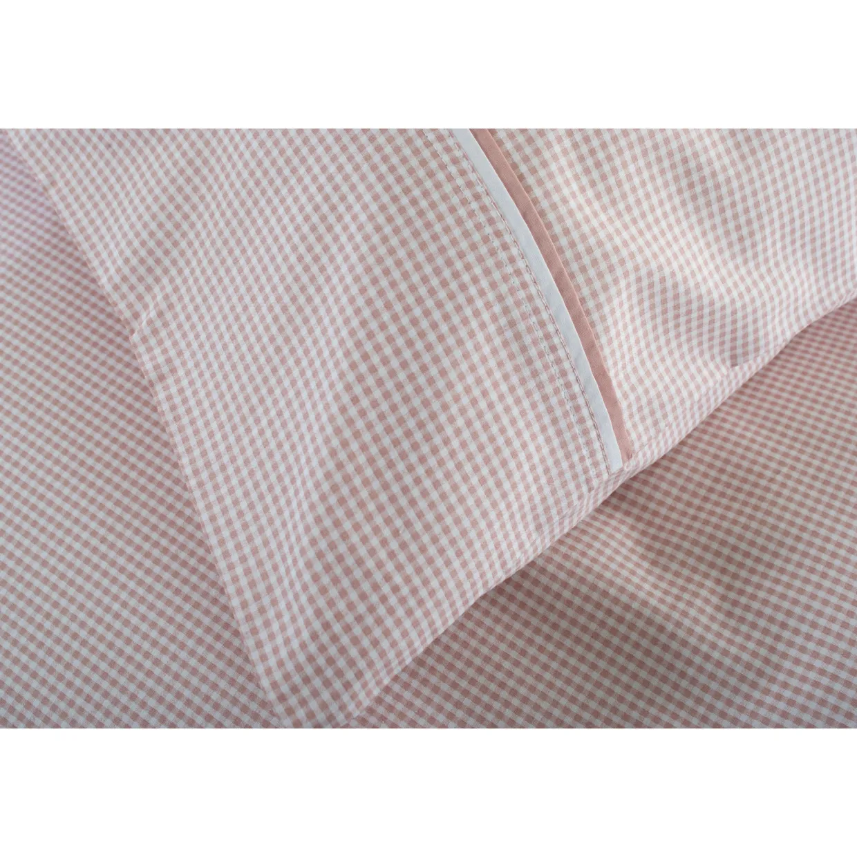 Gingham Duvet Set Rose/White