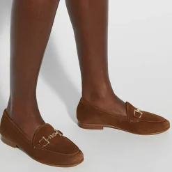 Glair Suede Snaffle Trim Loafers