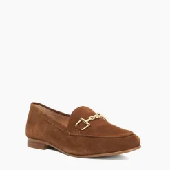 Glair Suede Snaffle Trim Loafers