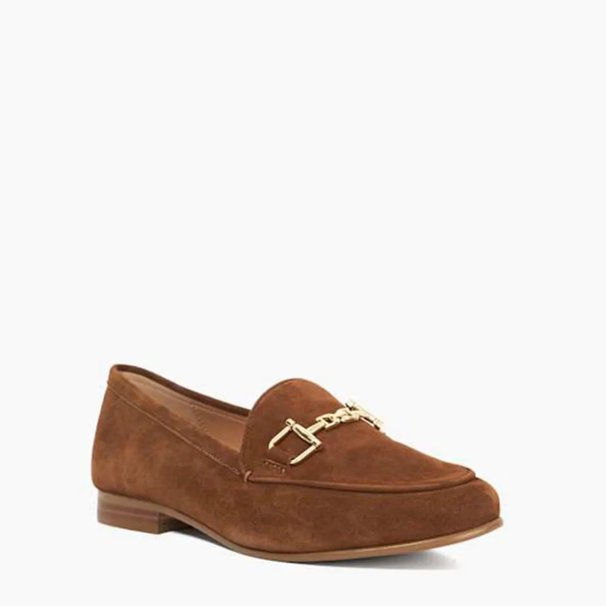 Glair Suede Snaffle Trim Loafers