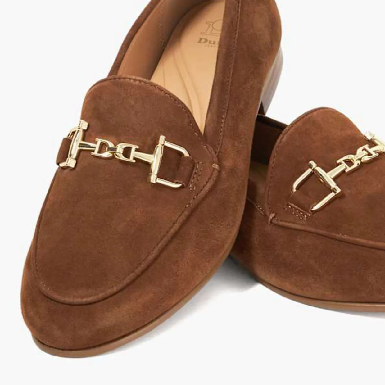 Glair Suede Snaffle Trim Loafers