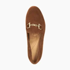 Glair Suede Snaffle Trim Loafers
