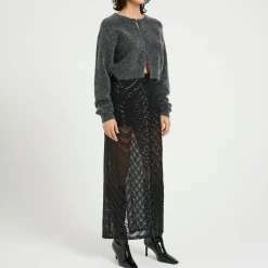 Glira Sequin Embellished Flared Skirt