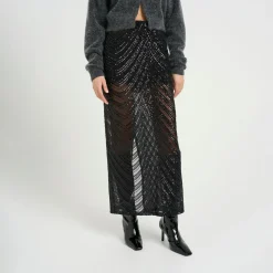 Glira Sequin Embellished Flared Skirt