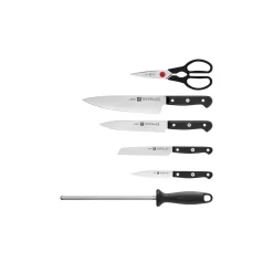 Gourmet 7 Piece Natural Bamboo Knife Block Set