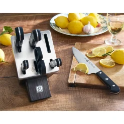 Gourmet 7pcs Chocolate Ash Knife Block Set with KiS Technology