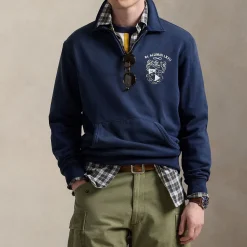 Graphic Quarter-Zip Fleece Sweatshirt