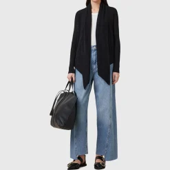 Harper Draped Open-Front Cardigan