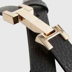 Hayley Textured Narrow Leather Belt