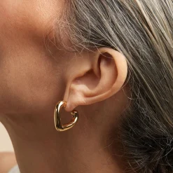 Heart Open Hoop Earrings