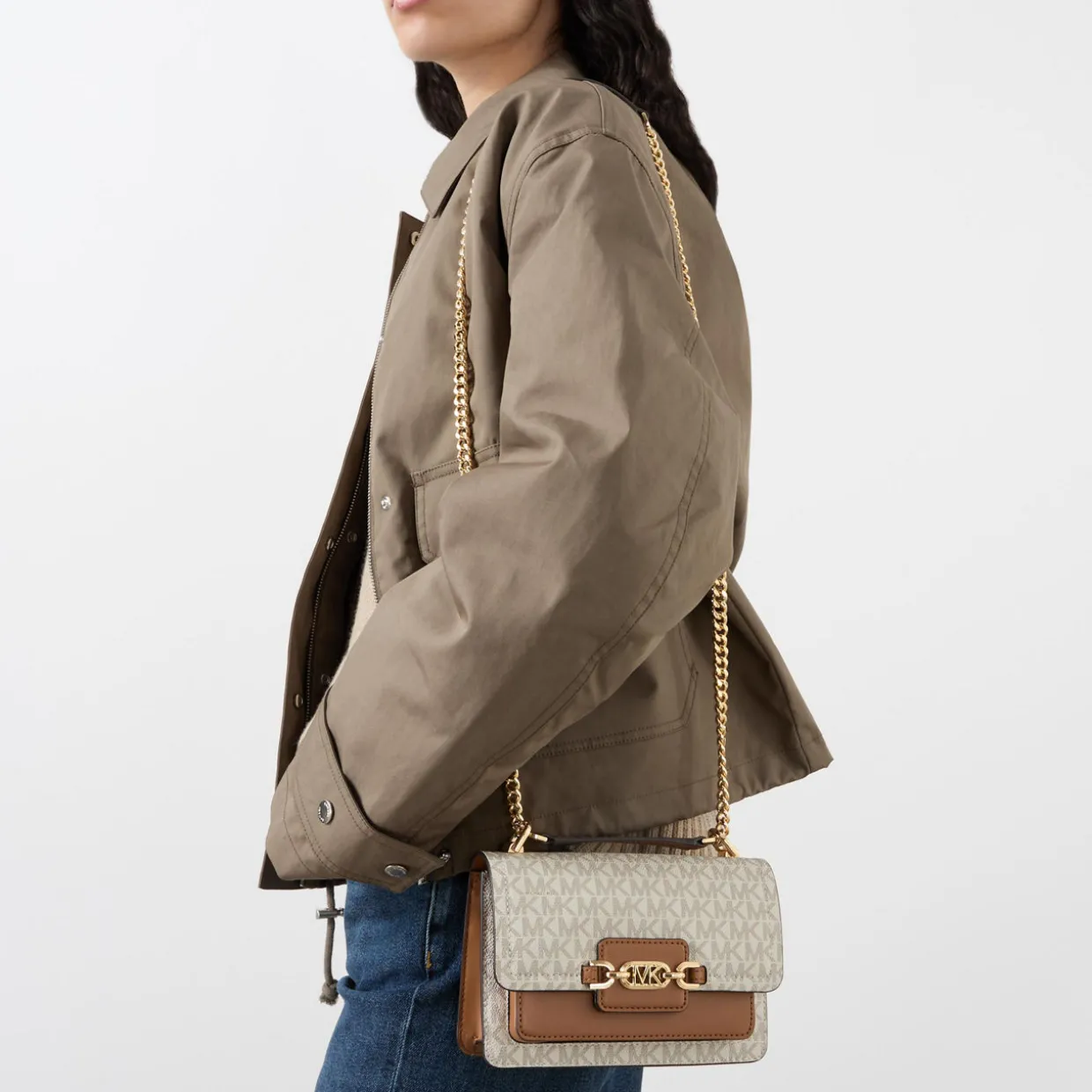 Heather Logo-Canvas Shoulder Bag