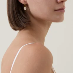 Heritage Bloom Huggies Drop Earrings
