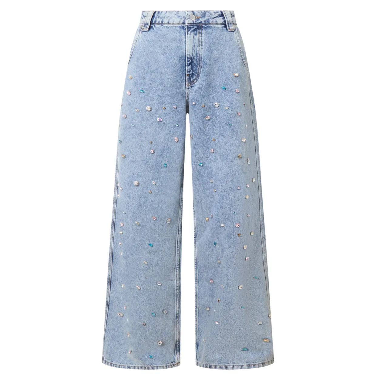 Higg Rhinestone Wide Leg Jeans