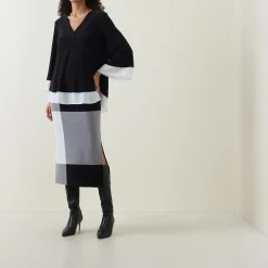 High-Rise Colour-Block Pencil Skirt