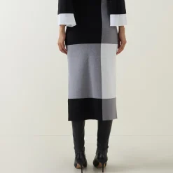 High-Rise Colour-Block Pencil Skirt