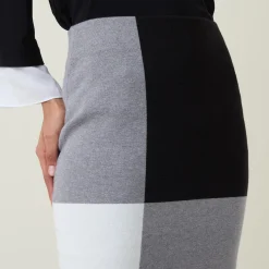 High-Rise Colour-Block Pencil Skirt