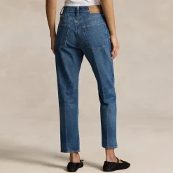 High-Rise Cropped Straight Leg Jeans
