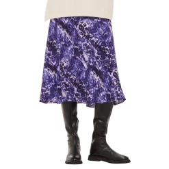 High-Rise Printed Flared Skirt