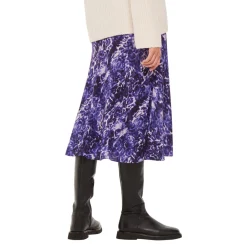 High-Rise Printed Flared Skirt