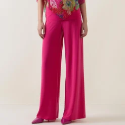 High-Waisted Knitted Wide-Leg Trousers