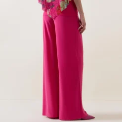 High-Waisted Knitted Wide-Leg Trousers