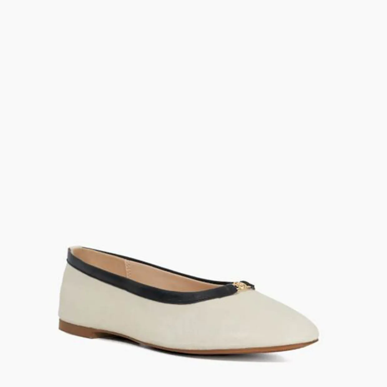 Honestly Monogrammed Logo Trim Ballet Flats