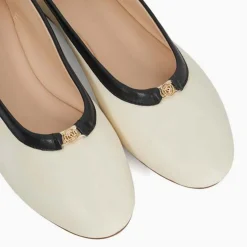Honestly Monogrammed Logo Trim Ballet Flats
