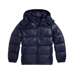 Hooded Pony Logo Glossed Down Jacket 6-14 Years