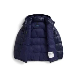 Hooded Pony Logo Glossed Down Jacket 6-14 Years