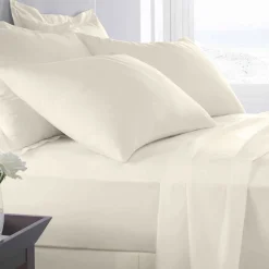 Hotel 400 Thread Count Egyptian Cotton Sateen Standard Pillowcase Pair Ivory