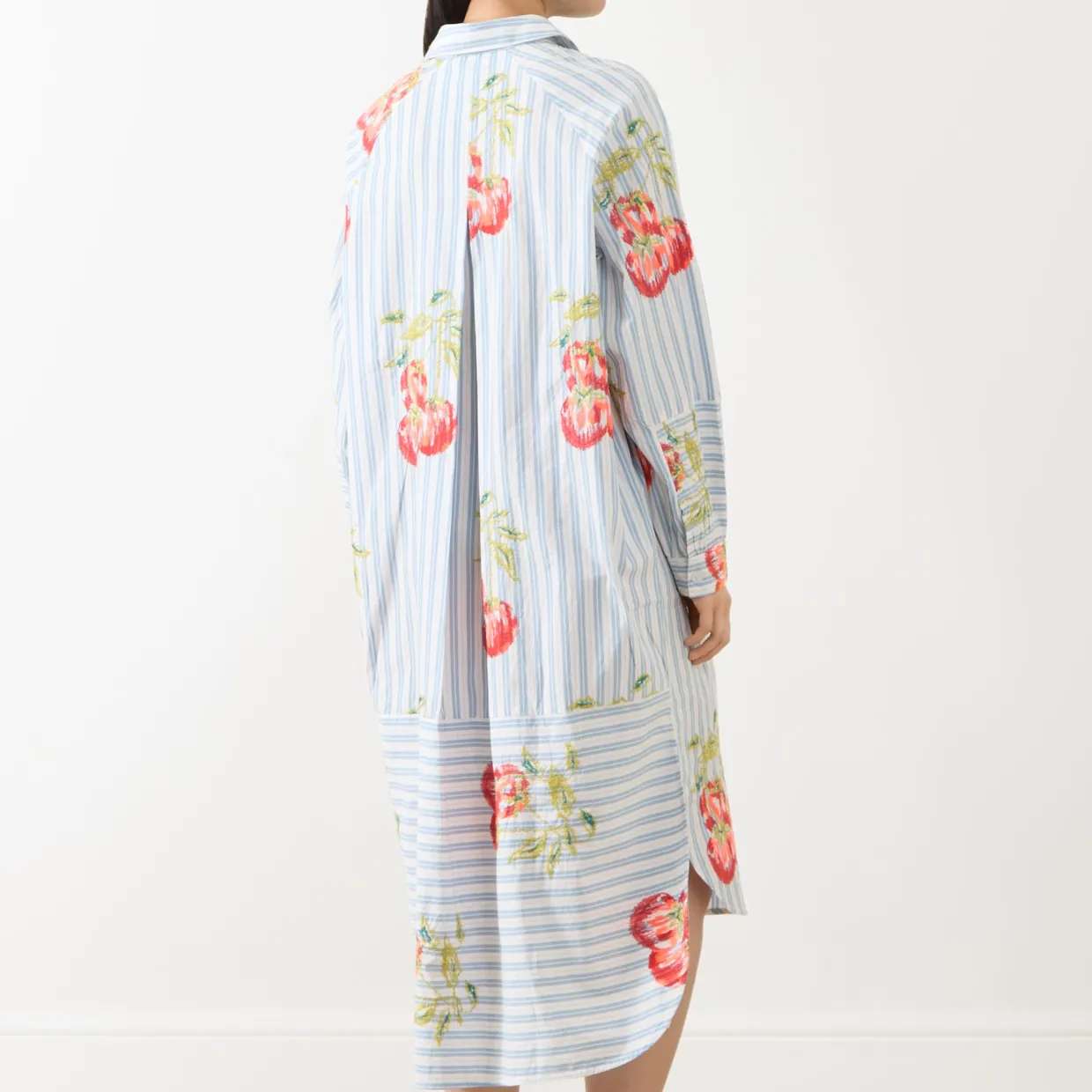 Ihortland Stripe Embroidered Shirt Dress